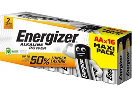 Energizer Pilas Alcalinas Power AA, Blister de 16 Unidades, Carga de Larga Duración