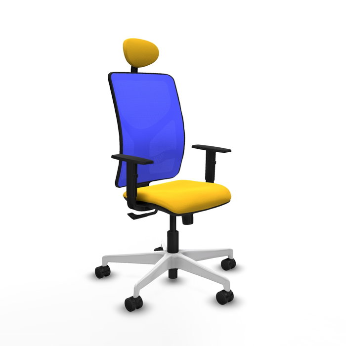 PIQUERAS Y CRESPO Silla de oficina Motilla con mecanismo Sincro, Amarillo y Azul PIQUERAS Y CRESPO Silla de oficina Motilla con mecanismo Sincro, Amarillo y Azul