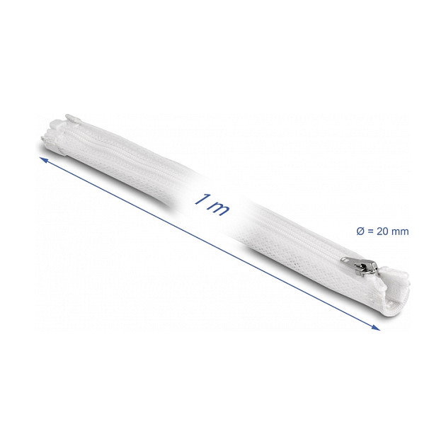 DeLOCK Manga trenzada con cierre de cremallera resistente al calor 1 m x 20 mm blanco DeLOCK Manga trenzada con cierre de cremallera resistente al calor 1 m x 20 mm blanco