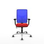 PIQUERAS Y CRESPO Silla de oficina Motilla con mecanismo Sincro/Traslack Rojo y Azul