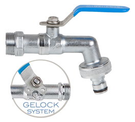 GENEBRE Grifo de Esfera Antihelado con Bloqueo M-M 1/2 x 3/4