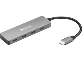Sandberg Hub USB-C a 4 Puertos USB-C, Expansor de Puerto con Velocidad de Datos de hasta 10 Gbps