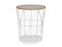 Mesa de centro Giftdecor Metal Blanca Tapa Madera 40x41x40 cm (Set de 6)