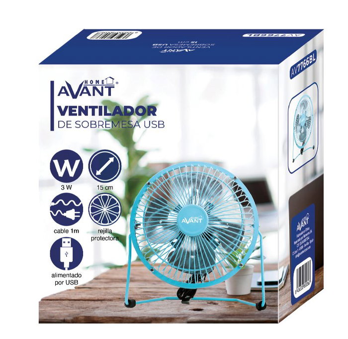 AVANT Ventilador USB AVANT 3W - 15cm - Azul