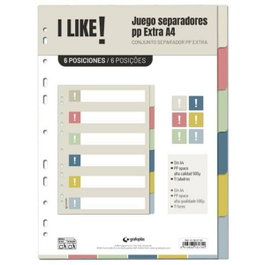 Grafoplás Separadores I Like 6 Posiciones A4 11 Taladros