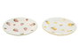 DKD Home Decor Set de 6 Platos de Porcelana FRUTAS 24 con Diseño 3D, Surtido Amarillo y Rojo