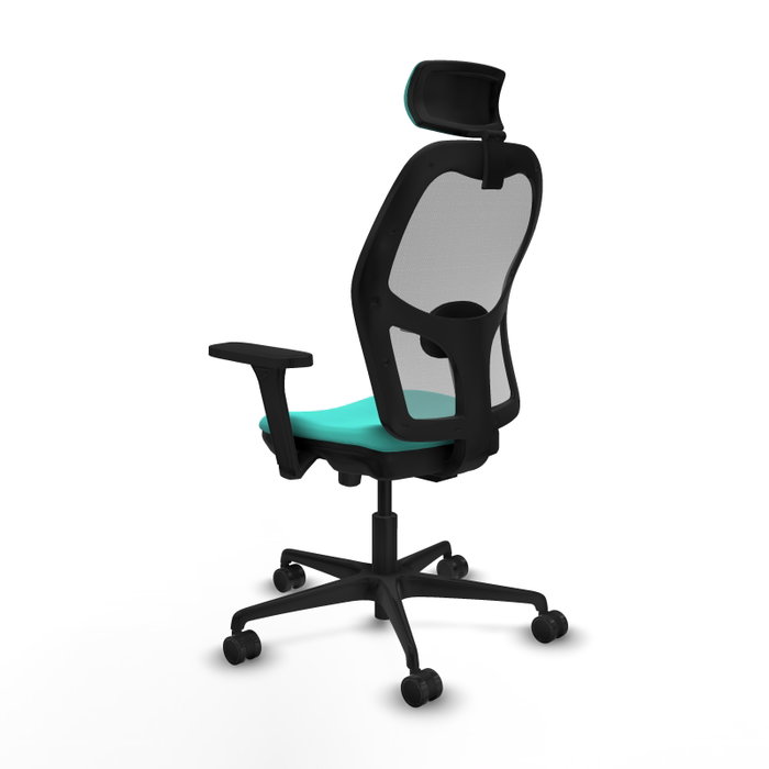 PIQUERAS Y CRESPO Silla de oficina Jorquera con mecanismo Sincro/Traslack, Turquesa y Gris