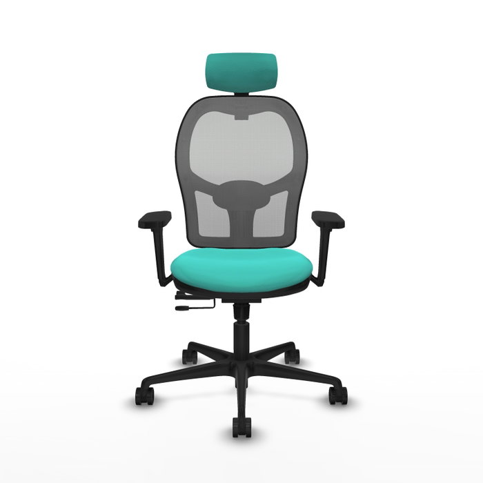 PIQUERAS Y CRESPO Silla de oficina Jorquera con mecanismo Sincro/Traslack, Turquesa y Gris