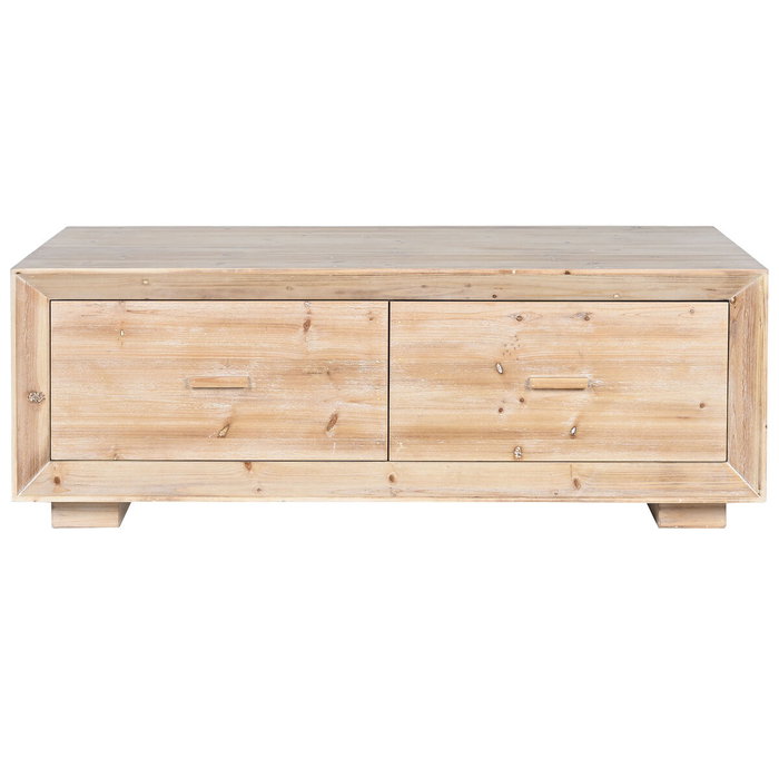 DKD Home Decor Mesa de Centro Abeto y MDF Natural con 2 Cajones DKD Home Decor Mesa de Centro Abeto y MDF Natural con 2 Cajones