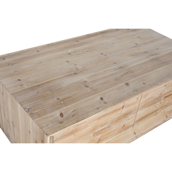 DKD Home Decor Mesa de Centro Abeto y MDF Natural con 2 Cajones DKD Home Decor Mesa de Centro Abeto y MDF Natural con 2 Cajones