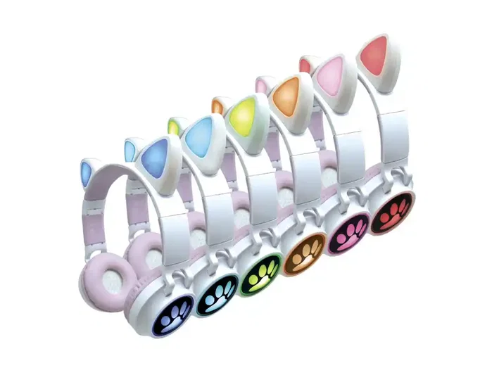 Lexibook Auriculares Inalámbricos con Orejas de Gato y Luces LED Lexibook Auriculares Inalámbricos con Orejas de Gato y Luces LED