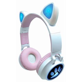 Lexibook Auriculares Inalámbricos Orejas 2 En 1 Bluetooth 5.0 o Cable con Luces LED para Niños