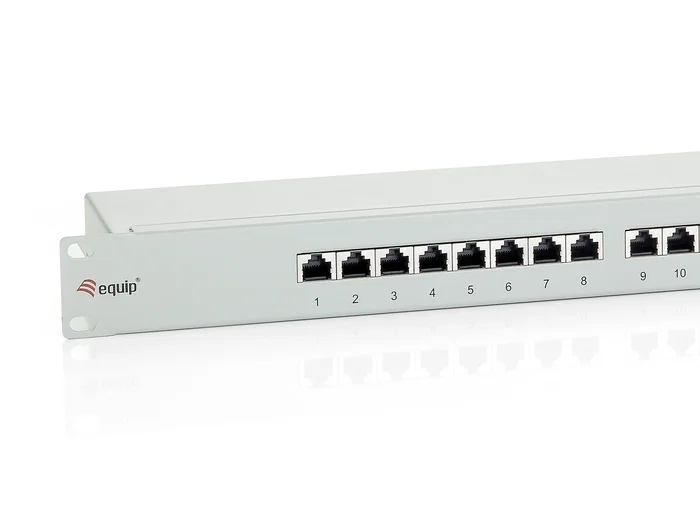 Equip Patch Panel 16 Puertos Cat6 Apantallado 1U Gris