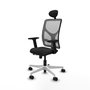 PIQUERAS Y CRESPO Silla de oficina Motilla con mecanismo Sincro/Traslack, Negro y Gris