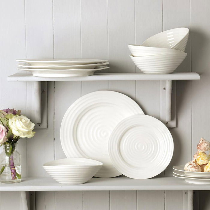 Portmeirion Plato Llano Sophie Conran 28 cm (4 Unidades) Apto para Lavavajillas y Microondas