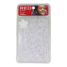 Red Kiss L Hair Beads 240 Pcs (Clear) - Abalorios para el cabello