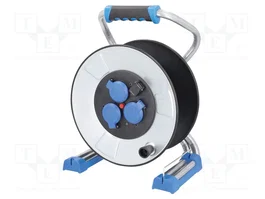 AS SCHWABE Devanador para cable con 3 tomas de 16A, base Schuko