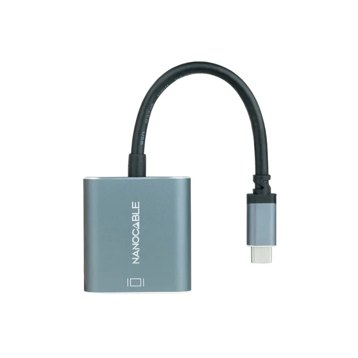Nanocable 10.16.4103-G Adaptador USB-C a DVI-D Hembra 0.15m, Aluminio Gris, Compatible Thunderbolt 3, Plug and Play, Resolución 1920x1200, Para Portátil/Mac/PC