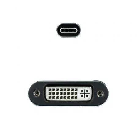 Nanocable Conversor USB-C a DVI Aluminio Gris 15 cm