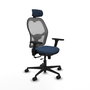 PIQUERAS Y CRESPO Silla de oficina Jorquera con mecanismo Sincro/Traslack Azul marino y Gris