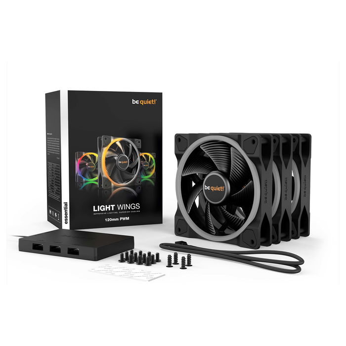 Be Quiet! LIGHT WINGS 120mm PWM ARGB Triple-Pack Ventilador para PC