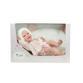 Muñecas Arias Muñeca Elegance Zoe Rosa con Cojín, 42 cm, Cuerpo de Vinilo, para Niña, en Español