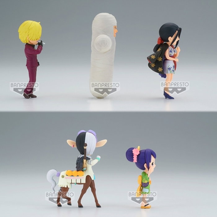 Banpresto Figura One Piece World Collectable Figure Wano Kuni Onigashima 4 7 cm - Lote de 12 Unidades con Sanji, Zoro, Nico Robin, Speed y Tama