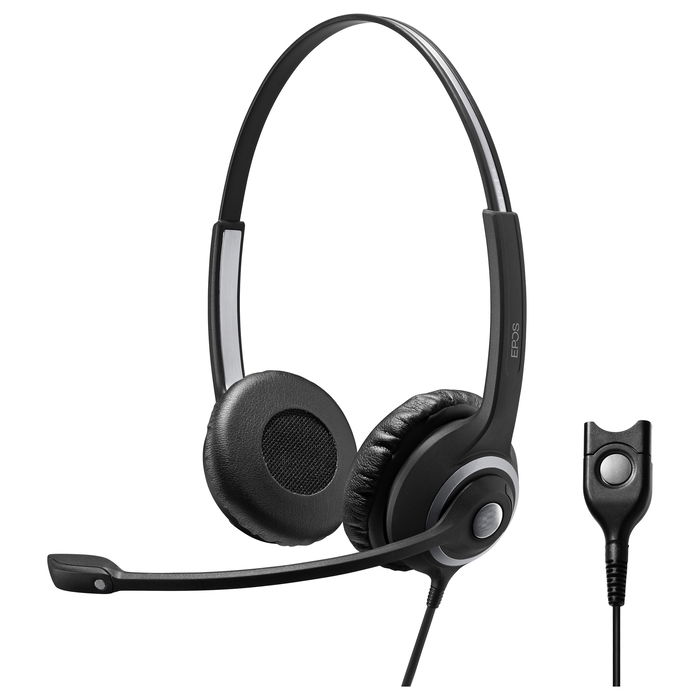 EPOS Impact SC 260 Auriculares Supraaurales para Oficina/Centro de Llamadas - Con Cable USB, Cancelación de Ruido del Micrófono, Almohadillas, Negro, Peso: 89 g
