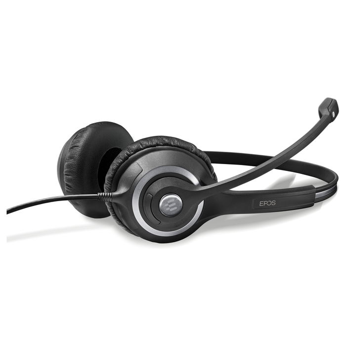 EPOS Impact SC 260 Auriculares Supraaurales para Oficina/Centro de Llamadas - Con Cable USB, Cancelación de Ruido del Micrófono, Almohadillas, Negro, Peso: 89 g