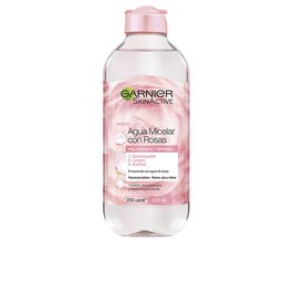 Garnier Agua Micelar con Rosas para Piel Apagada y Sensible, Limpiador Facial Suave, 400 ml