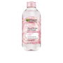 Garnier Agua Micelar con Rosas para Piel Apagada y Sensible, Limpiador Facial Suave, 400 ml