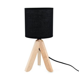 Lámpara Madera y Lino con Cable Nora Vinthera 16x35 cm_Sombra 16 cm