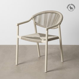 Silla Apilable Aluminio-Rattán Pe Ext. 56,50 X 62,50 X 80,50 (Set de 2)