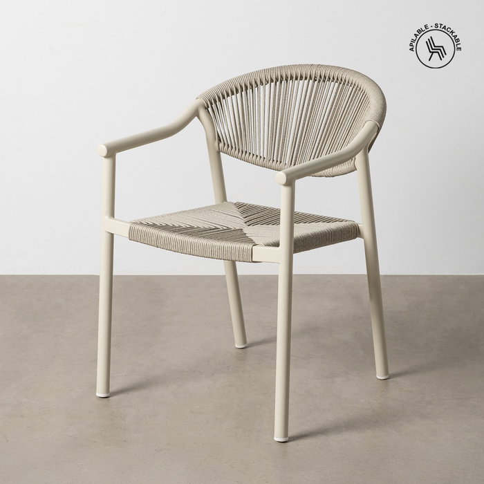 Silla Apilable Aluminio-Rattán Pe Ext. 56,50 X 62,50 X 80,50 (Set de 2) Silla Apilable Aluminio-Rattán Pe Ext. 56,50 X 62,50 X 80,50 (Set de 2)