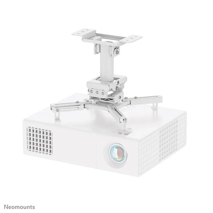Neomounts CL25-530WH1 Soporte de Techo para Proyector Universal, 45 kg de Capacidad, Ajustable (Inclinación, Rotación 360°, Giro), Gestión de Cables, Color Blanco