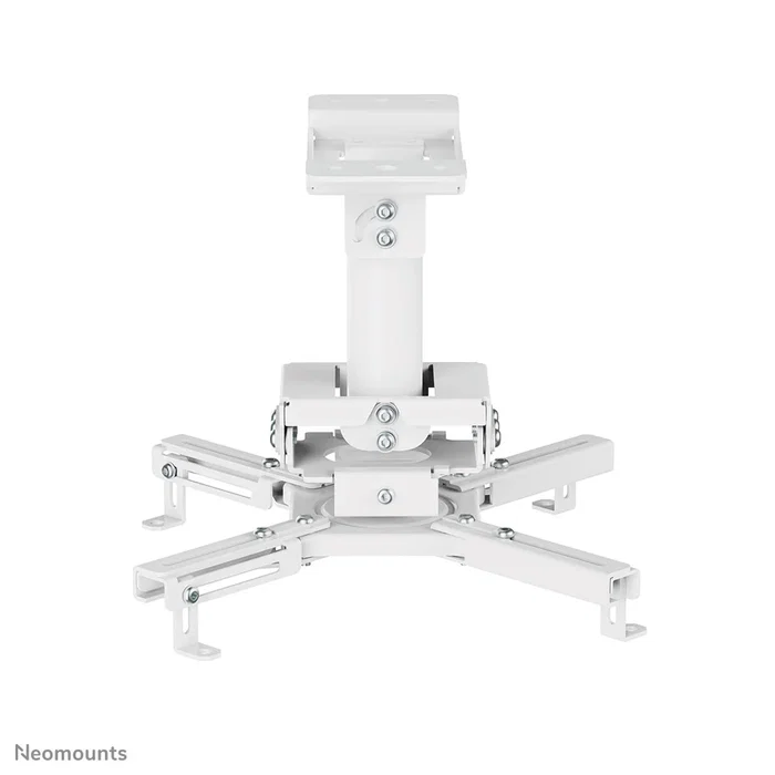 Neomounts CL25-530WH1 Soporte de Techo para Proyector Universal, 45 kg de Capacidad, Ajustable (Inclinación, Rotación 360°, Giro), Gestión de Cables, Color Blanco