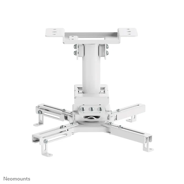 Neomounts CL25-530WH1 Soporte de Techo para Proyector Universal, 45 kg de Capacidad, Ajustable (Inclinación, Rotación 360°, Giro), Gestión de Cables, Color Blanco