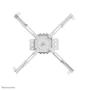 Neomounts CL25-530WH1 Soporte de Techo para Proyector Universal, 45 kg de Capacidad, Ajustable (Inclinación, Rotación 360°, Giro), Gestión de Cables, Color Blanco
