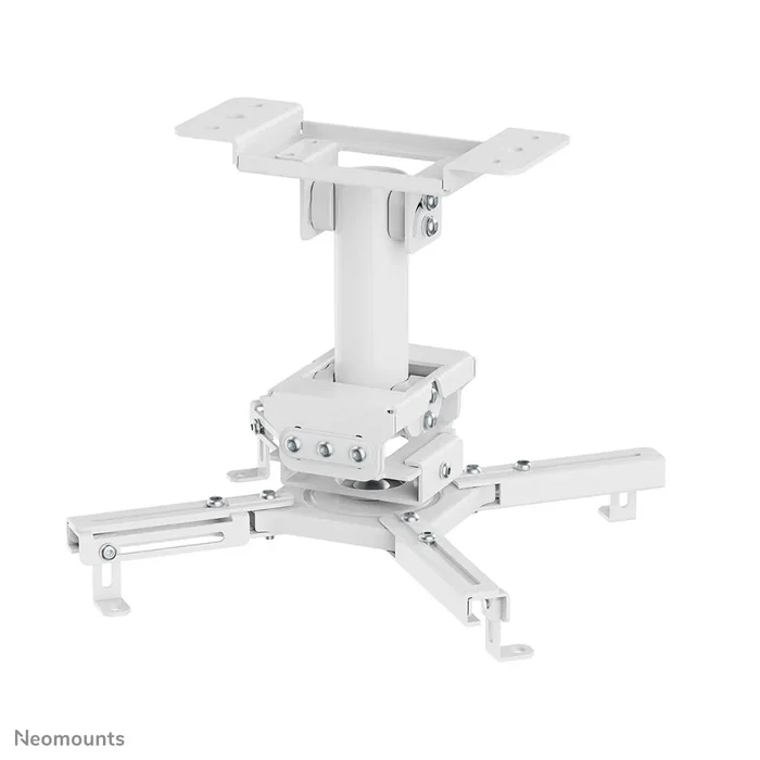 Neomounts CL25-530WH1 Soporte de Techo para Proyector Universal, 45 kg de Capacidad, Ajustable (Inclinación, Rotación 360°, Giro), Gestión de Cables, Color Blanco