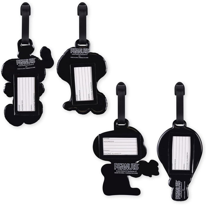 Peanuts Set 4 Etiquetas de Equipaje Snoopy de Silicona