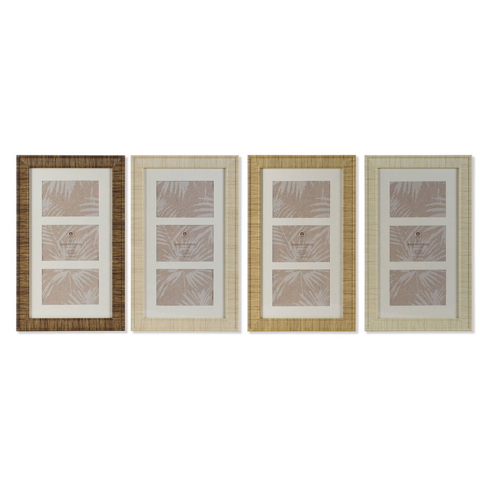DKD Home Decor Marco Multifoto de Cristal 26x2x44 para 3 Fotos Surtido