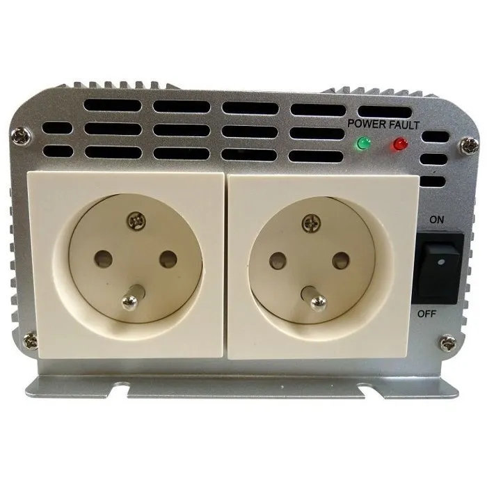 Htc Equipement Convertidor de Voltaje 12/220 V 1000 W con 2 Salidas de CA Htc Equipement Convertidor de Voltaje 12/220 V 1000 W con 2 Salidas de CA