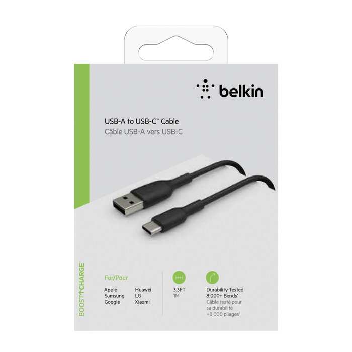 Belkin Cable USB-A a USB-C de 1 m Negro CAB001BT1MBK