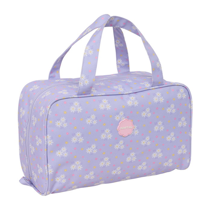 Neceser de Viaje Safta Bouquet Rosa Lila 31 x 14 x 19 cm