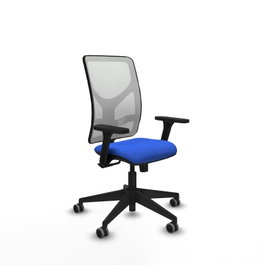 PIQUERAS Y CRESPO Silla de oficina Motilla con mecanismo Sincro, Azul y Blanco
