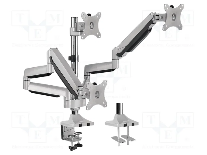 LogiLink Soporte para triple monitor de 13-32 pulgadas en aluminio con 2 resortes de gas LogiLink Soporte para triple monitor de 13-32 pulgadas en aluminio con 2 resortes de gas