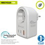 muvit for change enchufe 2 Tipo C 20W + 1 USB blanco