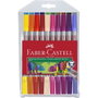 FABER-CASTELL Rotuladores de Doble Punta Fina y Gruesa, Estuche de 20 Unidades