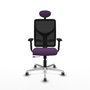 PIQUERAS Y CRESPO Silla de oficina Motilla con mecanismo Sincro/Traslack Morado y Negro
