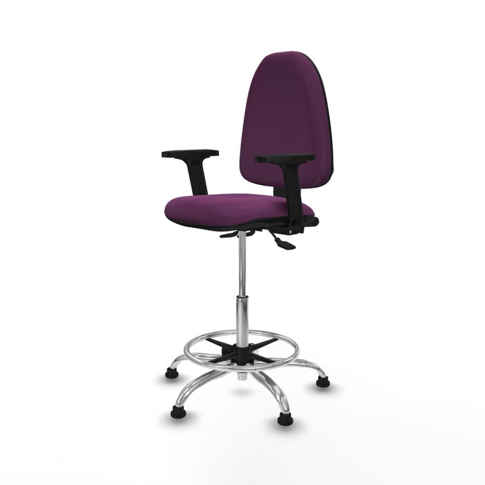 PIQUERAS Y CRESPO Taburete Aýna Morado con Mecanismo Asincro y Brazos 2D PIQUERAS Y CRESPO Taburete Aýna Morado con Mecanismo Asincro y Brazos 2D